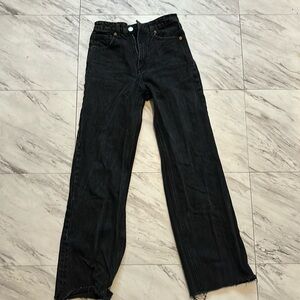 Black Zara high rise straight leg jeans
